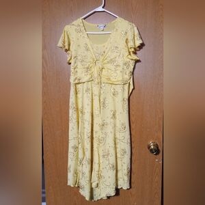 Speechless Yellow Dress with Floral Accents